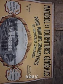 Affiche ancienne industrielle L. Broqua Toulouse 1926 Meunerie / Moulins