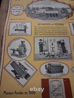 Affiche ancienne industrielle L. Broqua Toulouse 1926 Meunerie / Moulins