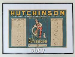 Affiche ancienne jantes HUTCHINSON par MICH / rémouleur auto vélo moto garage