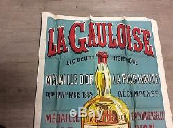 Affiche ancienne la gauloise liqueur 1.26m/0.82m