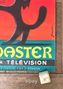 Affiche ancienne lithographique TELEMASTER Television 56X 76
