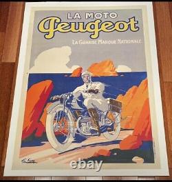 Affiche ancienne, moto, affiche originale, affiche, Peugeot, original Motocycle