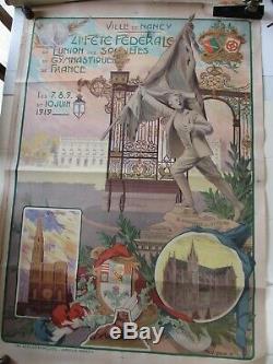 Affiche ancienne originale 1914-1920, Ville de NANCY