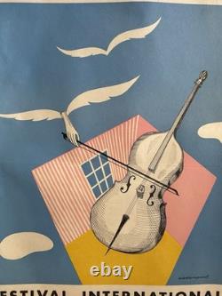 Affiche ancienne originale 1955 Divonne-les-Bains