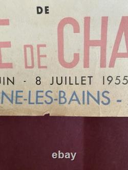 Affiche ancienne originale 1955 Divonne-les-Bains