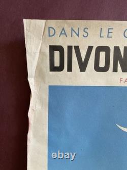 Affiche ancienne originale 1955 Divonne-les-Bains