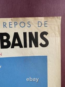 Affiche ancienne originale 1955 Divonne-les-Bains