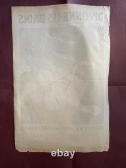 Affiche ancienne originale 1955 Divonne-les-Bains