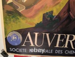 Affiche ancienne originale Auvergne tourisme SNCF 1938 Giroud