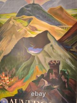 Affiche ancienne originale Auvergne tourisme SNCF 1938 Giroud