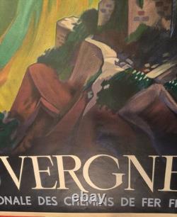 Affiche ancienne originale Auvergne tourisme SNCF 1938 Giroud