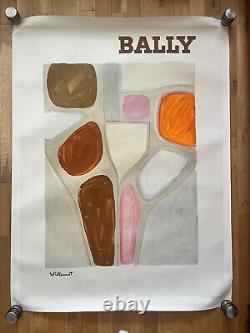 Affiche ancienne originale BALLY ABSTRACT 1971 VILLEMOT
