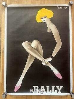 Affiche ancienne originale BALLY BLONDE 1982 VILLEMOT