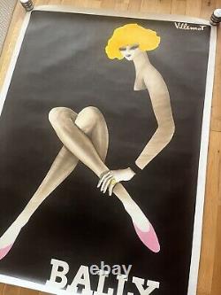 Affiche ancienne originale BALLY BLONDE 1982 VILLEMOT