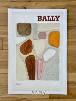 Affiche ancienne originale Bally abstract 1976 VILLEMOT