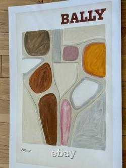 Affiche ancienne originale Bally abstract 1976 VILLEMOT