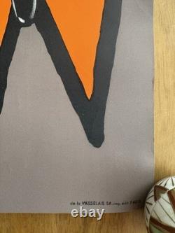 Affiche ancienne originale Bally losanges 1969 VILLEMOT