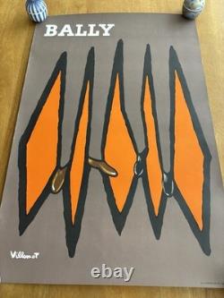 Affiche ancienne originale Bally losanges 1969 VILLEMOT