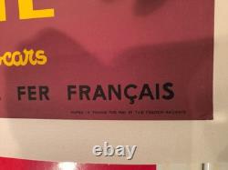 Affiche ancienne originale Bretagne SNCF France1953 entoilée