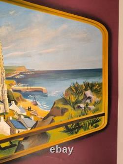 Affiche ancienne originale Bretagne SNCF France1953 entoilée