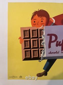 Affiche ancienne originale CHOCOLAT PUPIER ROHONYI années 50