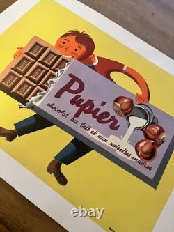 Affiche ancienne originale CHOCOLAT PUPIER ROHONYI années 50