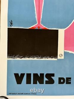 Affiche ancienne originale COOP VINS DE QUALITÉ ANNÉES 60