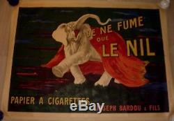 Affiche ancienne originale Cappiello Je ne fume que le nil Vercasson entoilée