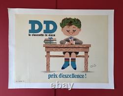 Affiche ancienne originale Chaussettes DD Années 60 MARTOCQ