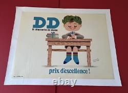 Affiche ancienne originale Chaussettes DD Années 60 MARTOCQ