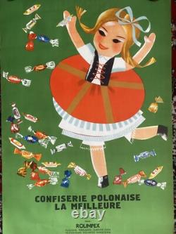Affiche ancienne originale Confiserie Polonaise La Meillure