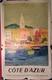 Affiche Ancienne Originale Côte D'azur Sncf Port De Menton 1956 Entoilée