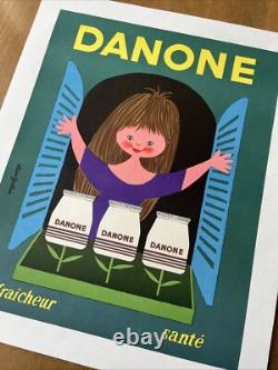 Affiche ancienne originale DANONE 1955 ALAIN GAUTHIER