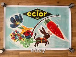 Affiche ancienne originale GRAINES ÉCLOR 1958 Alain WIENC