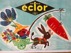 Affiche ancienne originale GRAINES ÉCLOR 1958 Alain WIENC