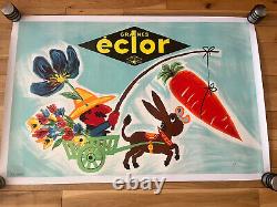 Affiche ancienne originale GRAINES ÉCLOR 1958 Alain WIENC