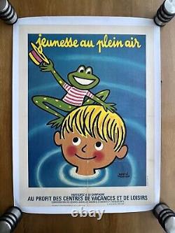 Affiche ancienne originale Jeunesse au plein air 1975 Hervé Morvan