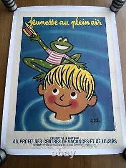 Affiche ancienne originale Jeunesse au plein air 1975 Hervé Morvan