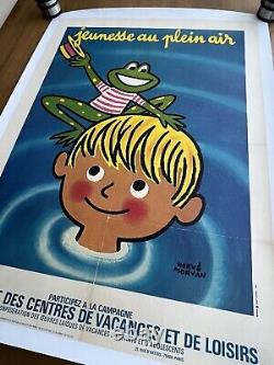 Affiche ancienne originale Jeunesse au plein air 1975 Hervé Morvan