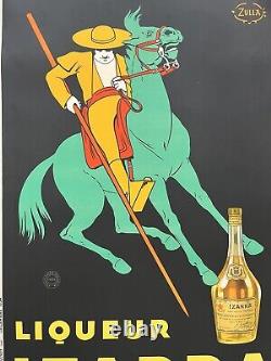 Affiche ancienne originale LIQUEUR IZARRA 1934 ZULLA