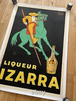 Affiche ancienne originale LIQUEUR IZARRA 1934 ZULLA