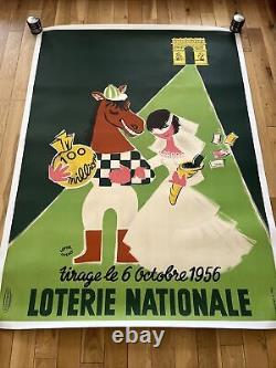 Affiche ancienne originale LOTERIE NATIONALE années 60- LEFOR OPENO