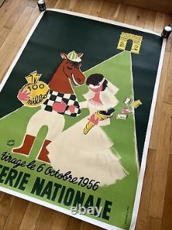 Affiche ancienne originale LOTERIE NATIONALE années 60- LEFOR OPENO