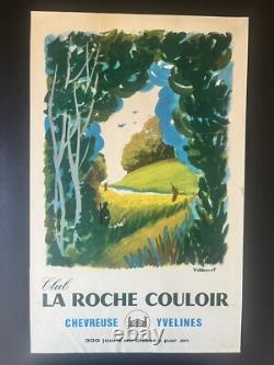 Affiche ancienne originale La Roche Couloir VILLEMOT 1980