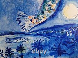 Affiche ancienne originale Marc Chagall Nice Soleil Fleurs. 1962