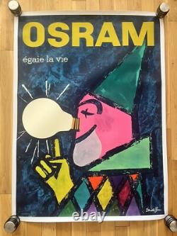 Affiche ancienne originale OSRAM 1955 DONALD BRUN