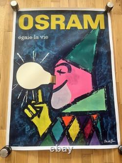Affiche ancienne originale OSRAM 1955 DONALD BRUN