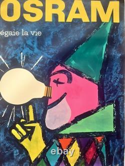 Affiche ancienne originale OSRAM 1955 DONALD BRUN