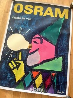 Affiche ancienne originale OSRAM 1955 DONALD BRUN