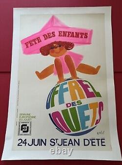 Affiche ancienne originale Offrez des Jouets Années 60 ÉRIC